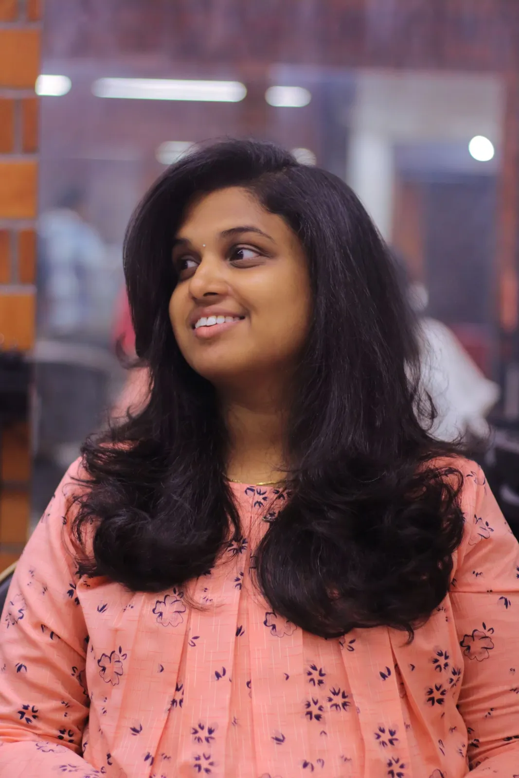 Smooth, frizz-free hair after a keratin treatment