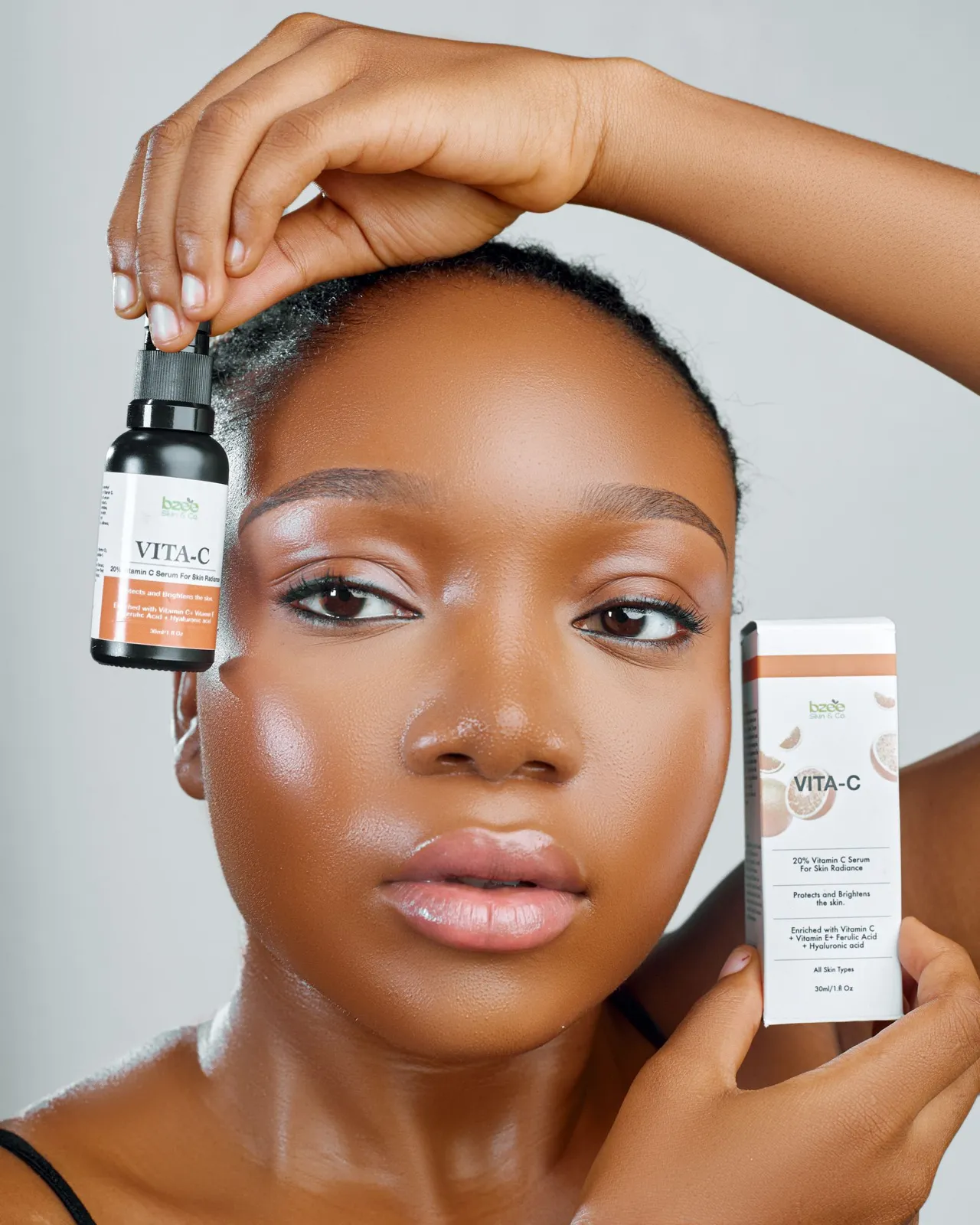 Woman with smooth, glowing skin